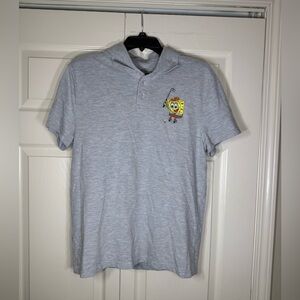 SpongeBob SquarePants Gray Golf Shirt Polo Top Size Medium